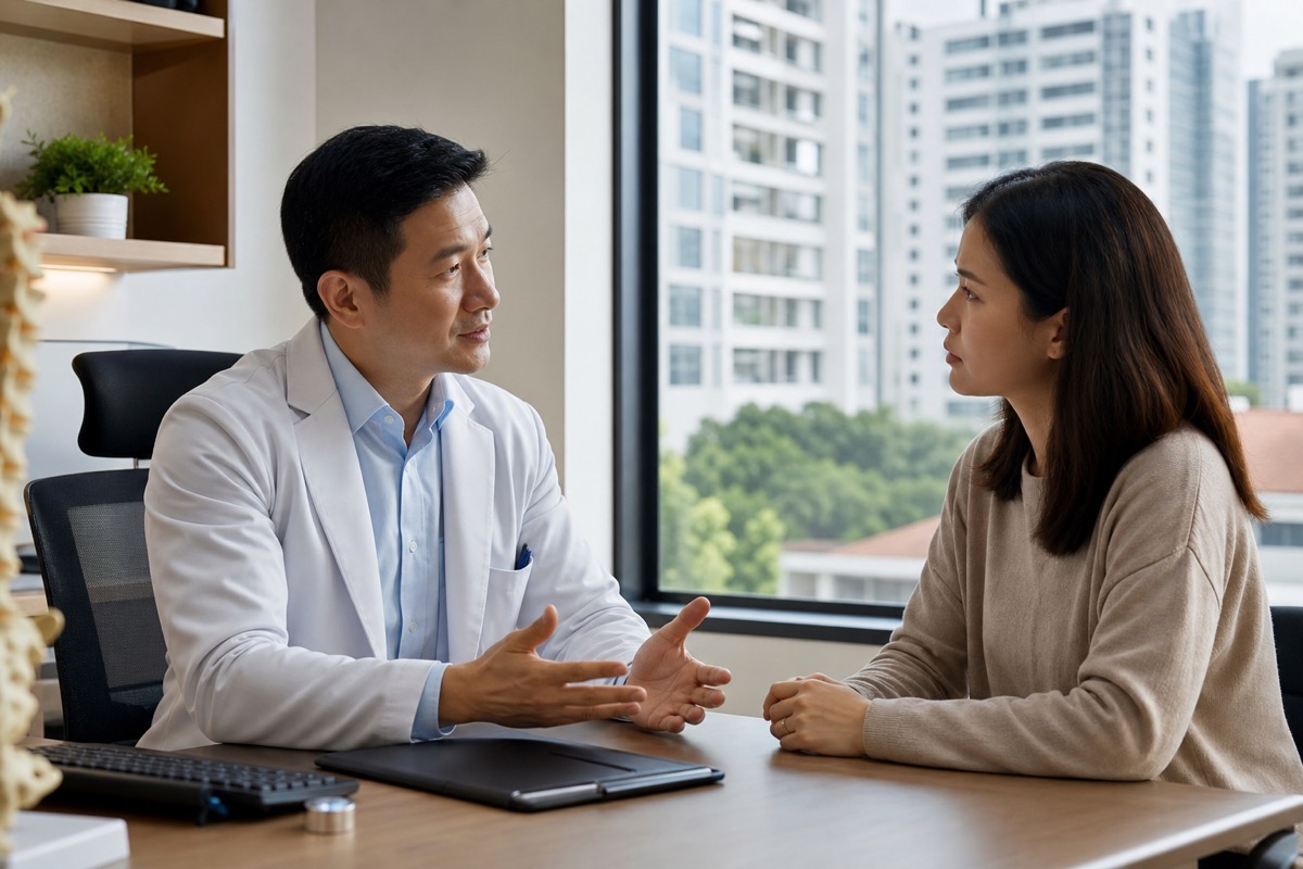 Doctor consulting patient about GLP-1 treatment in Singapore